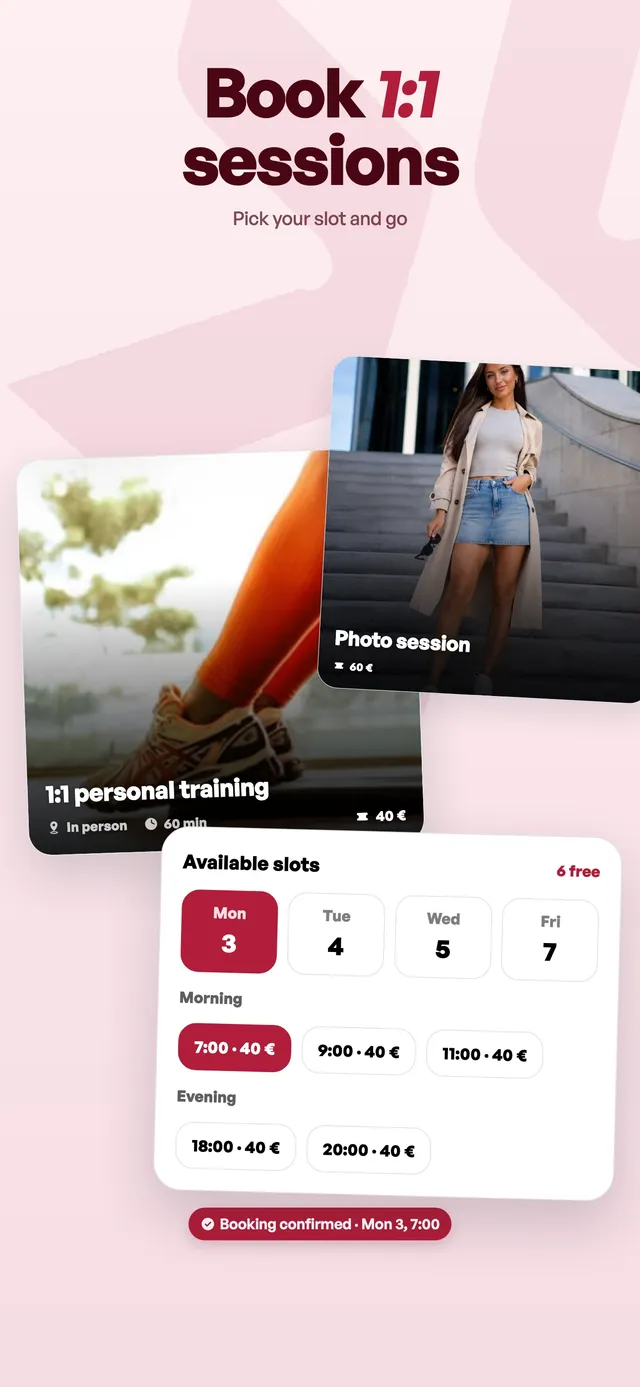 Mon — Book 1:1 sessions
