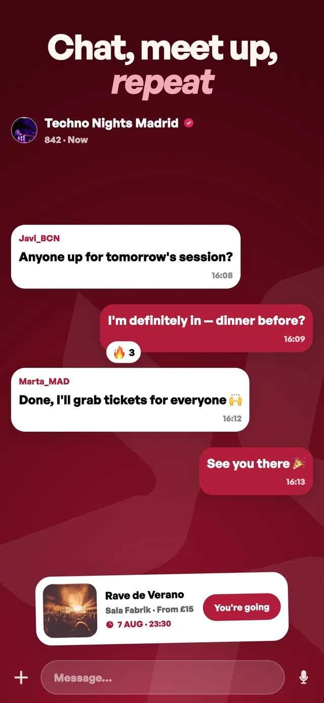 Mon — Chat, meet up, repeat