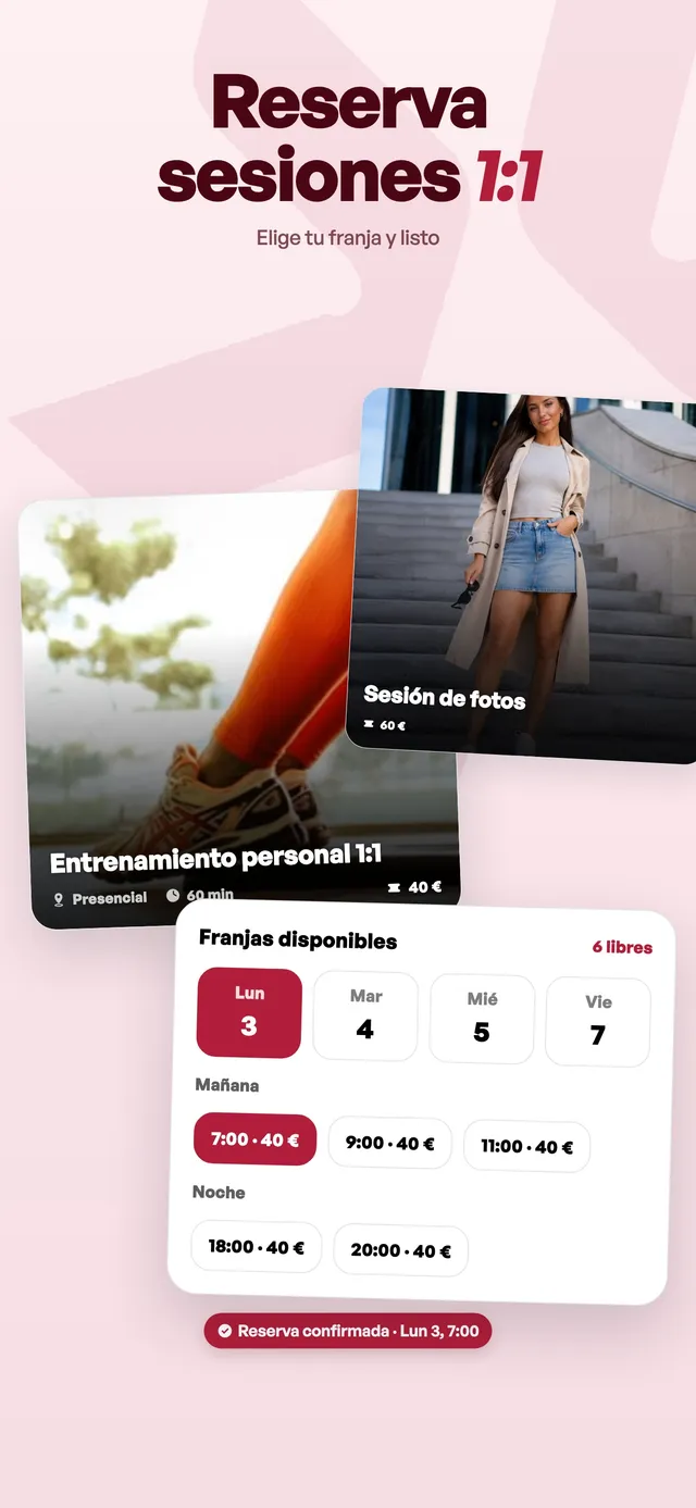 Mon — Reserva sesiones 1:1