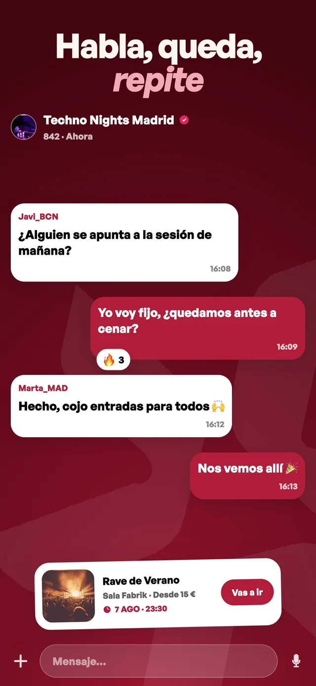 Mon — Habla, queda, repite