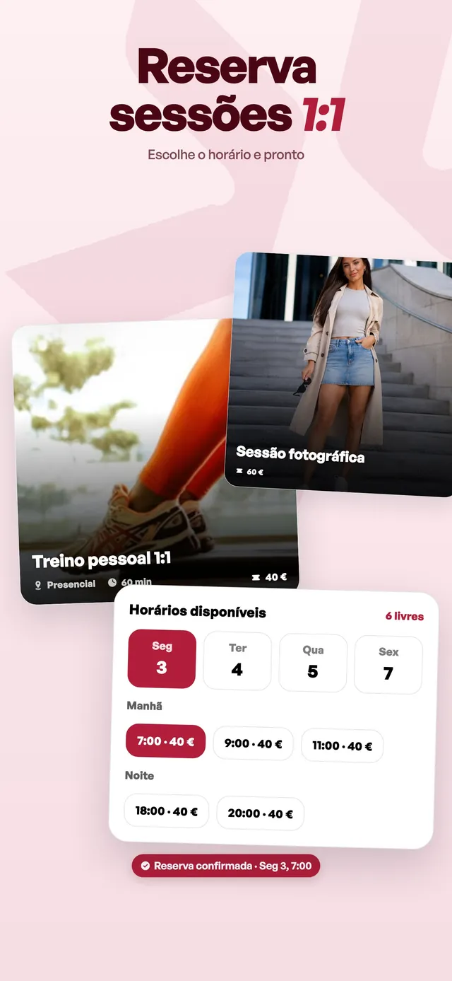 Mon — Reserva sessões 1:1